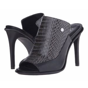 CALVIN KLEIN ALORIS OPEN TOE STILETTO MULES